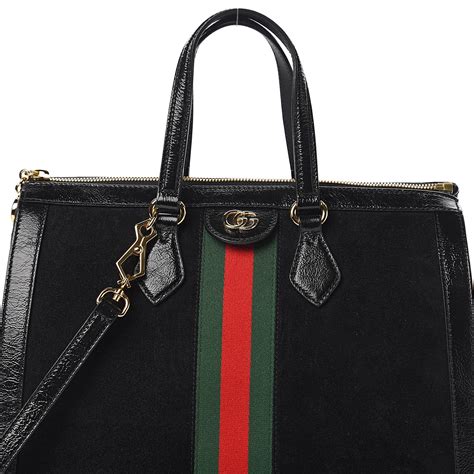 gucci canvas pouch black|black suede Gucci bag.